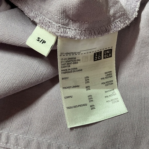 UNIQLO Rayon Linen Blend Lavender Double Breasted Unlined Blazer US Sz S - Picture 5 of 10